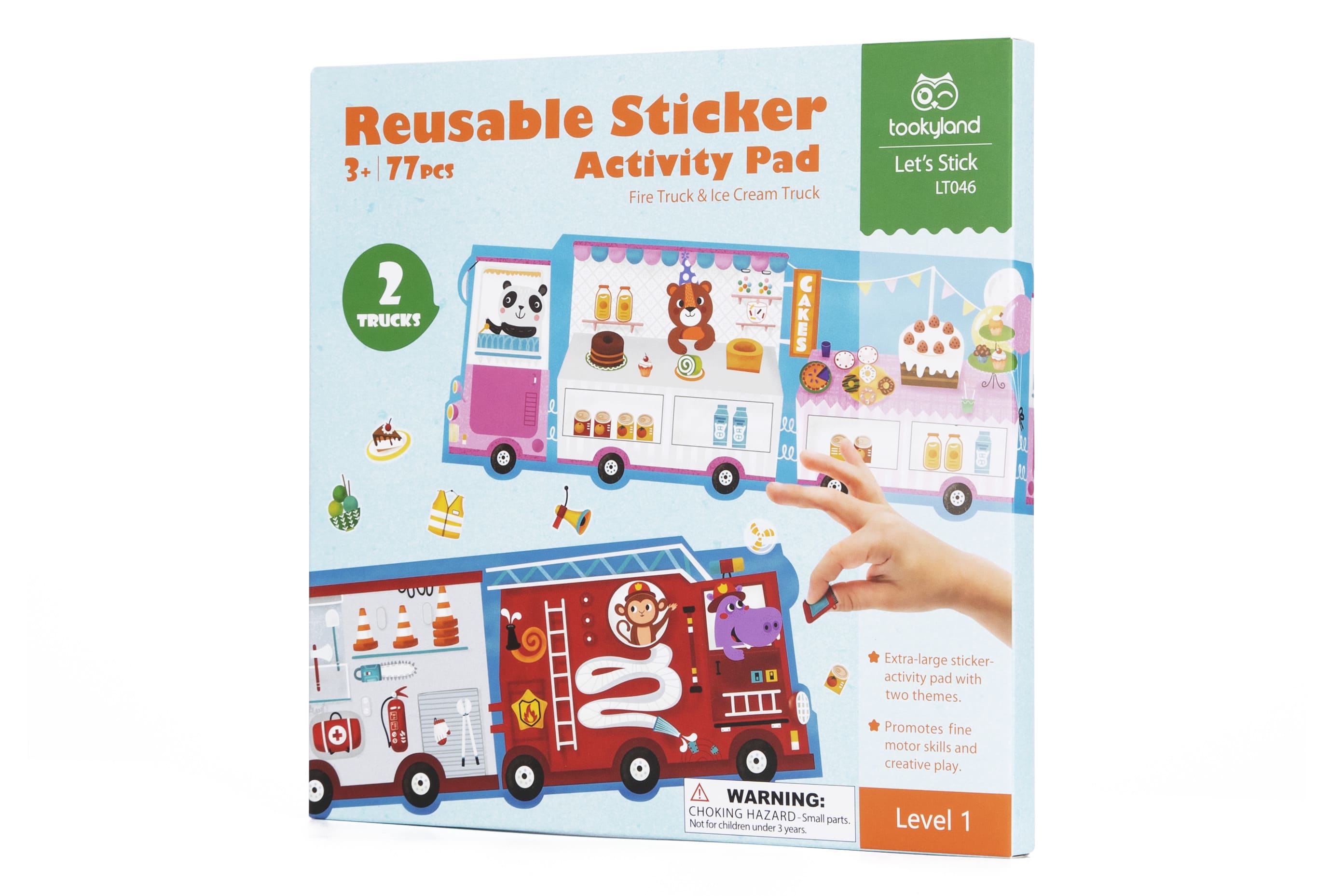 LT046-Reusable Sticker Activity Pad-Fire Truck & Ice Cream Truck